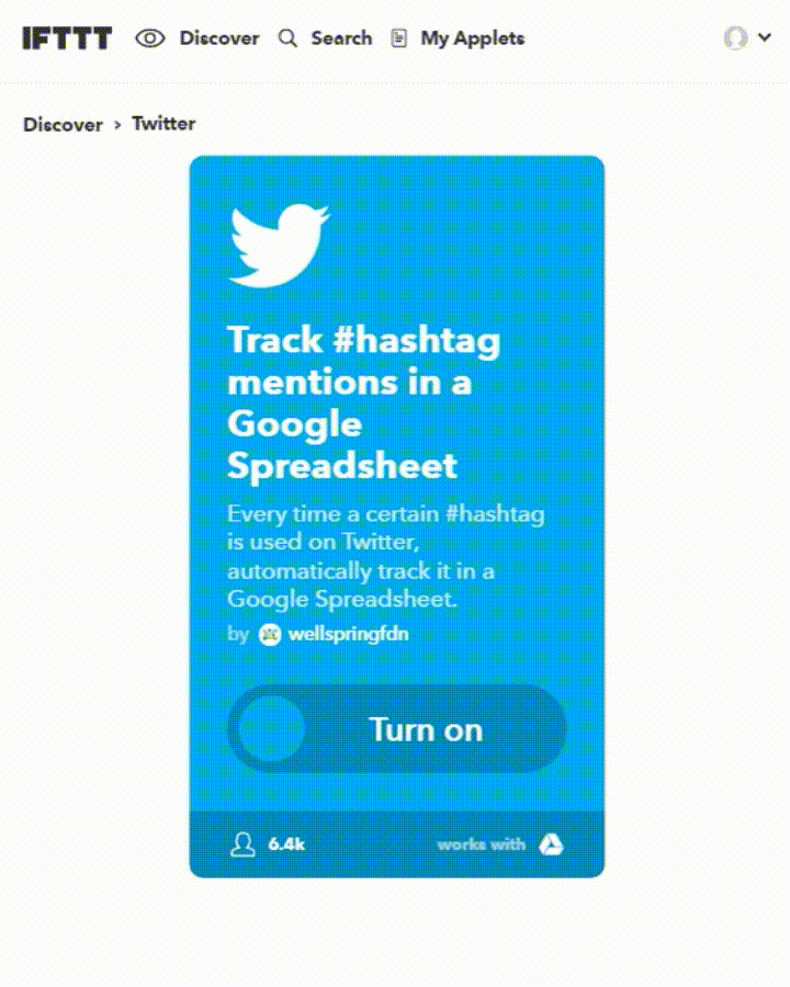 Twitter hashtag IFTTT